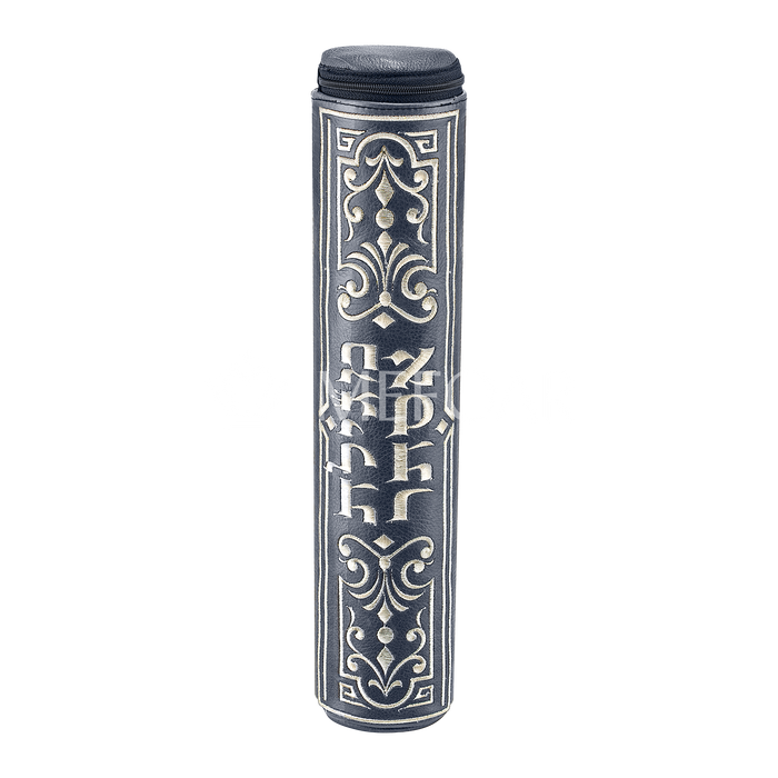 Grey Megillah Holder, Silver Complex Embroidery - Megillah Cases