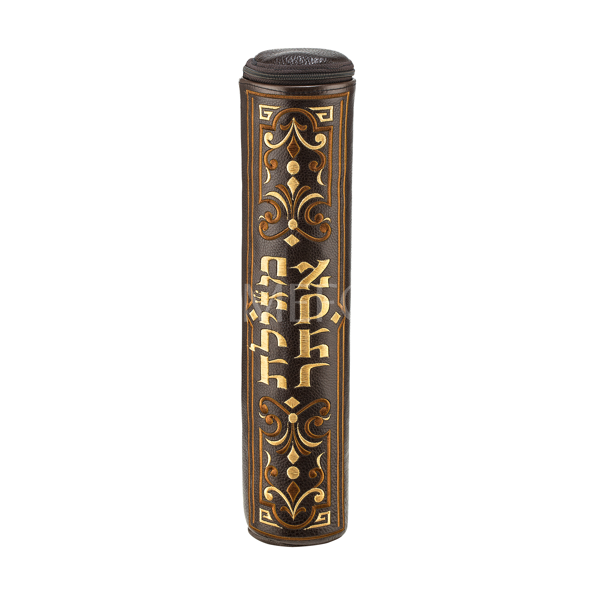 Brown Megillah Holder, Gold Complex Embroidery - Megillah Cases