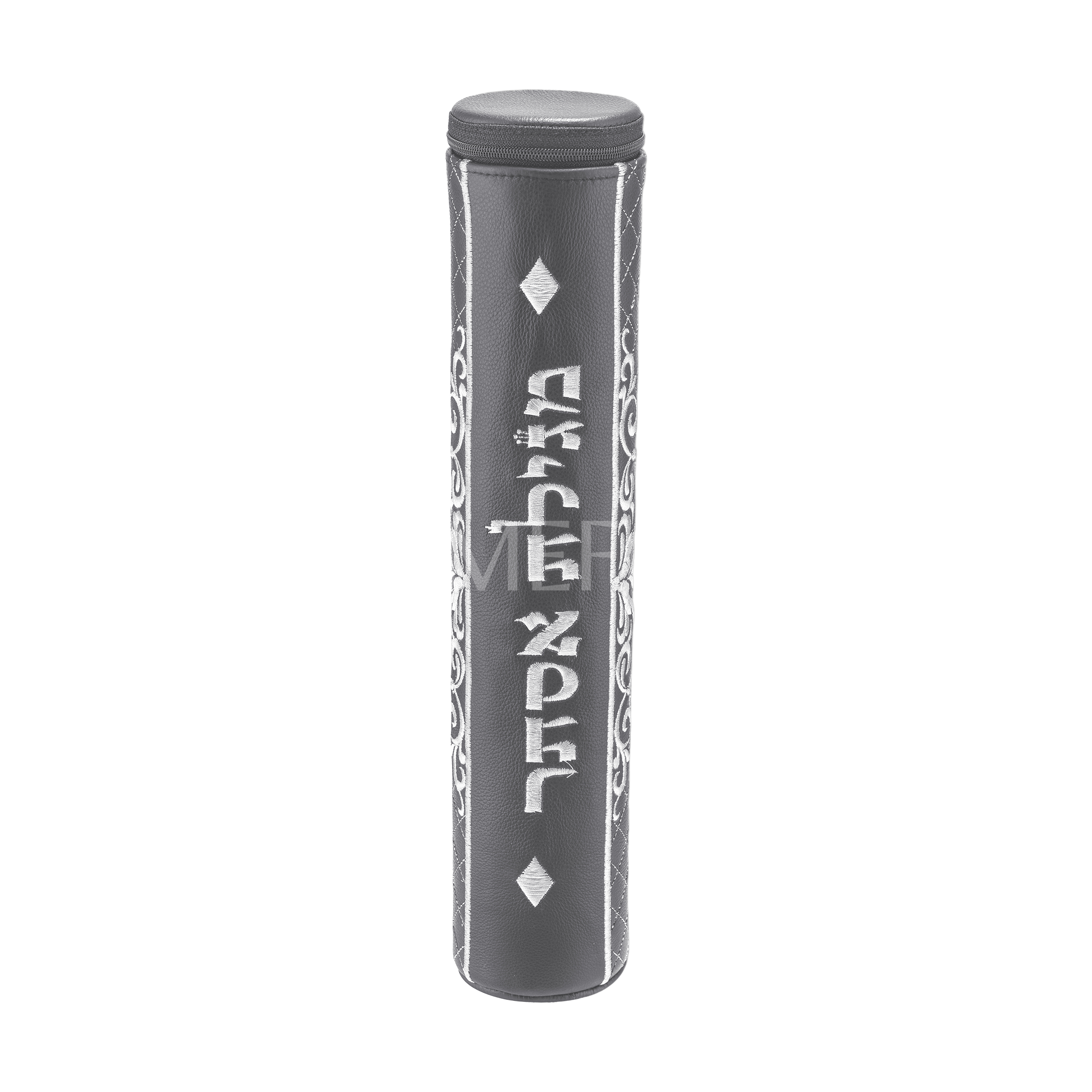Grey Megillah Holder, Silver Side Embroidery - Megillah Cases