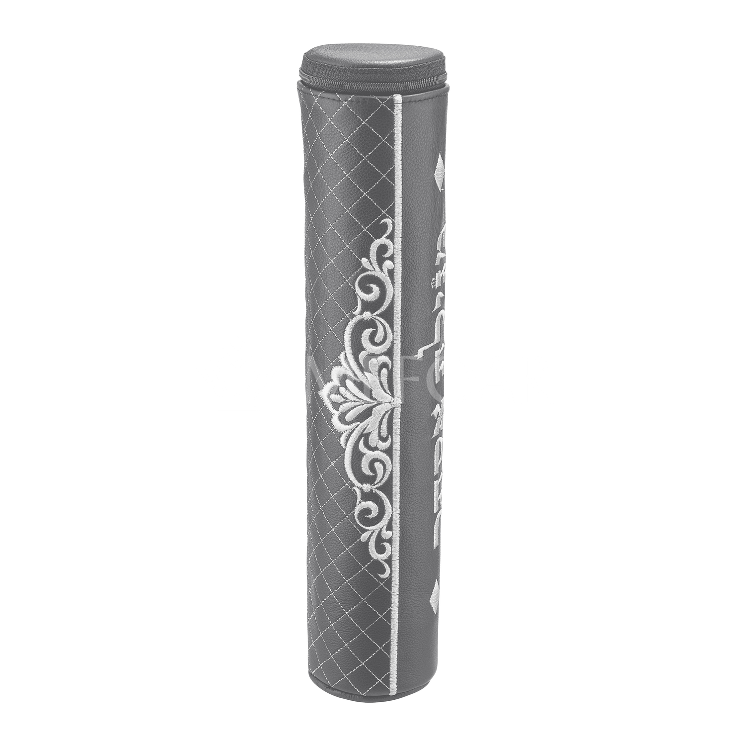 Grey Megillah Holder, Silver Side Embroidery - Image 2