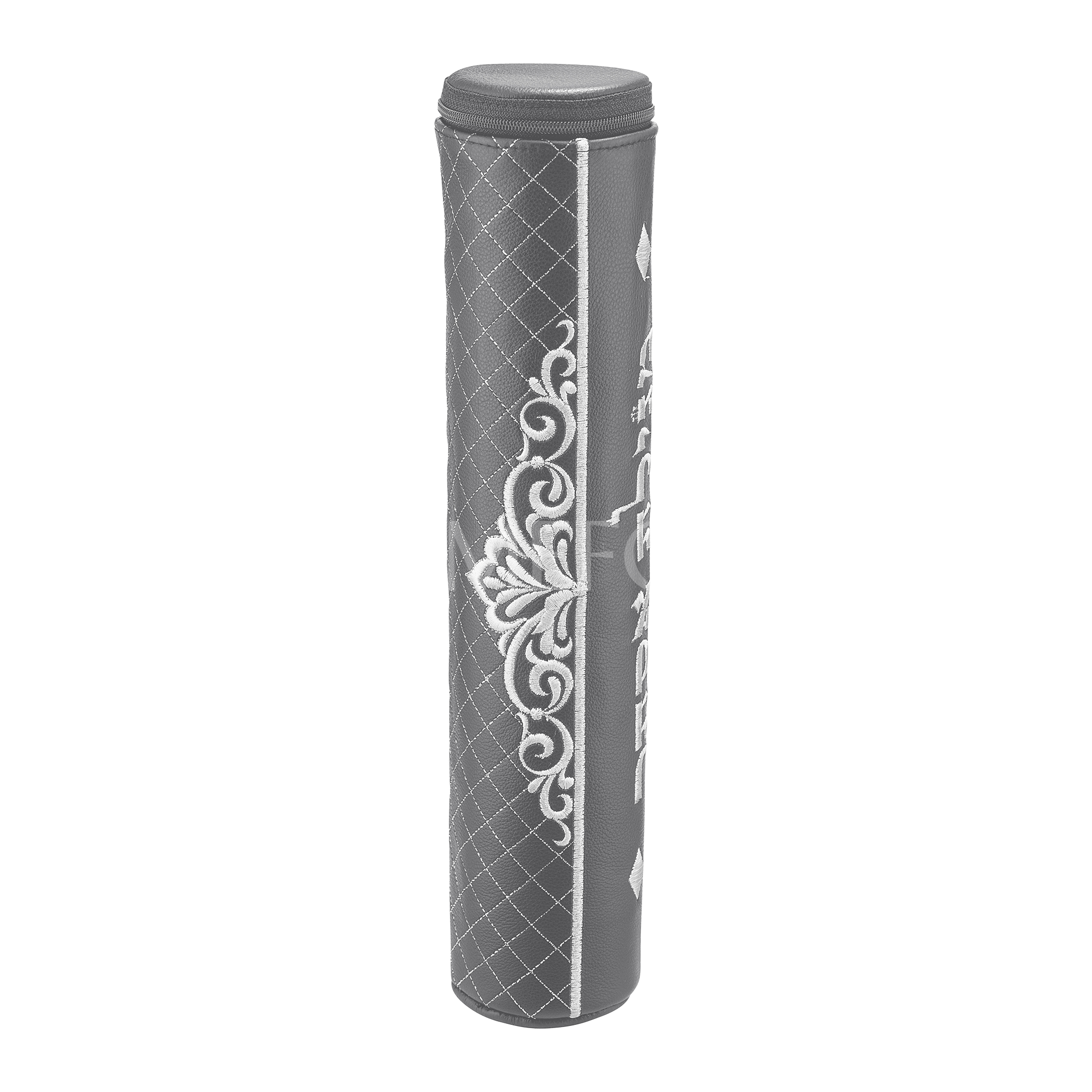 Grey Megillah Holder, Silver Side Embroidery - Image 2