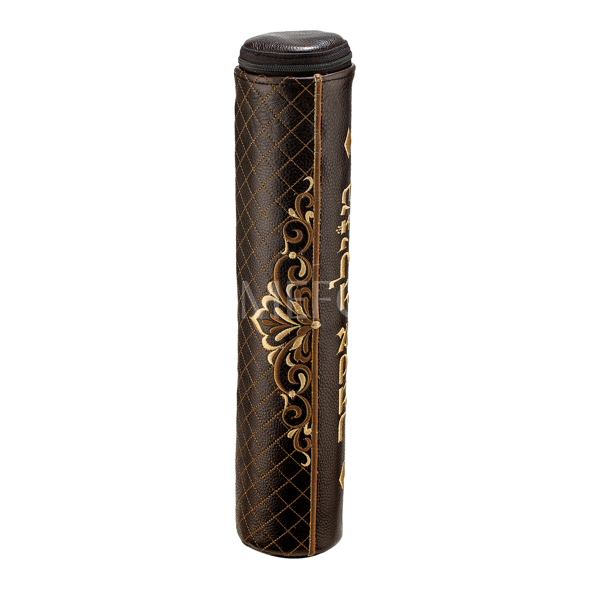 Brown Megillah Holder, Gold Side Embroidery - Image 2