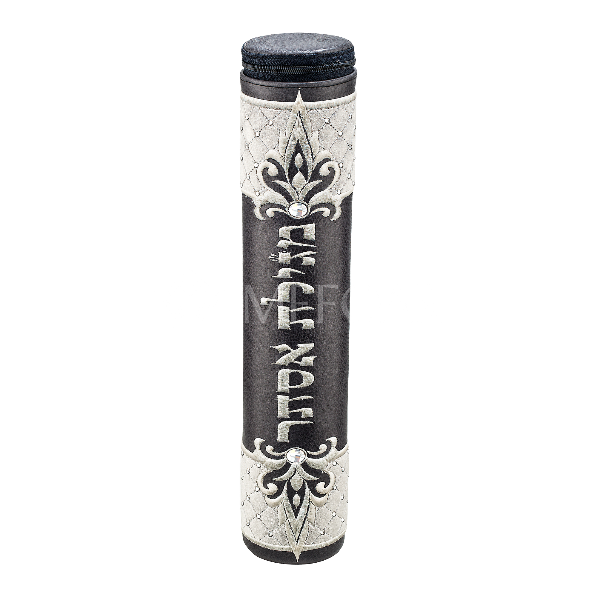 Grey Megillah Holder, Grey Quilted Velvet and Silver embroidery - Megillah Cases