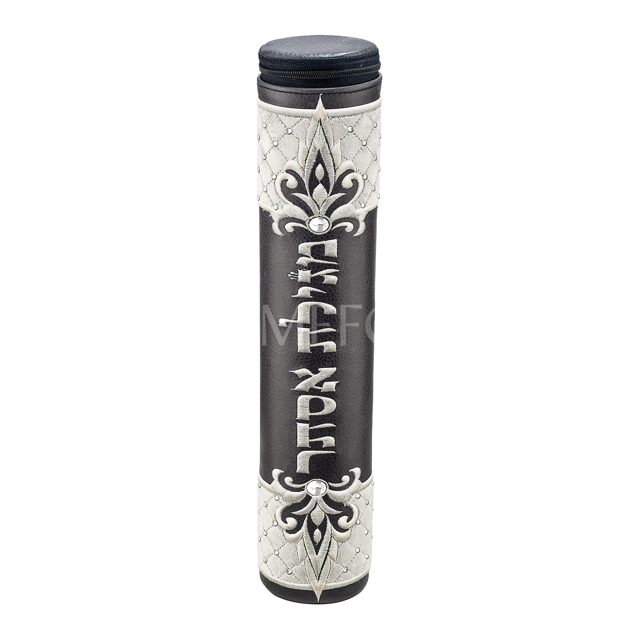 Grey Megillah Holder, Grey Quilted Velvet and Silver embroidery - Megillah Cases