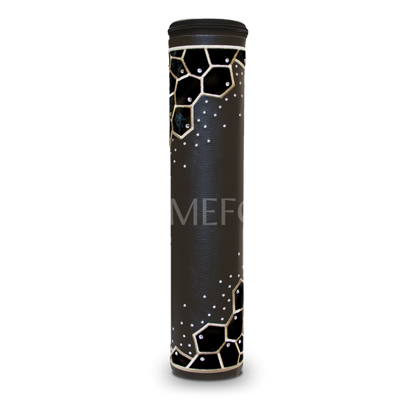Black Megillah Holder, with Black Velvet and Gold Embroidery - Megillah Cases