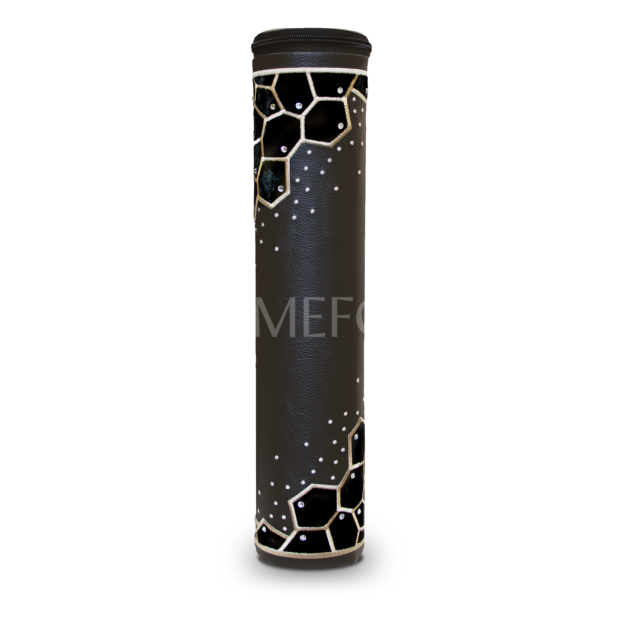 Black Megillah Holder, with Black Velvet and Gold Embroidery - Megillah Cases