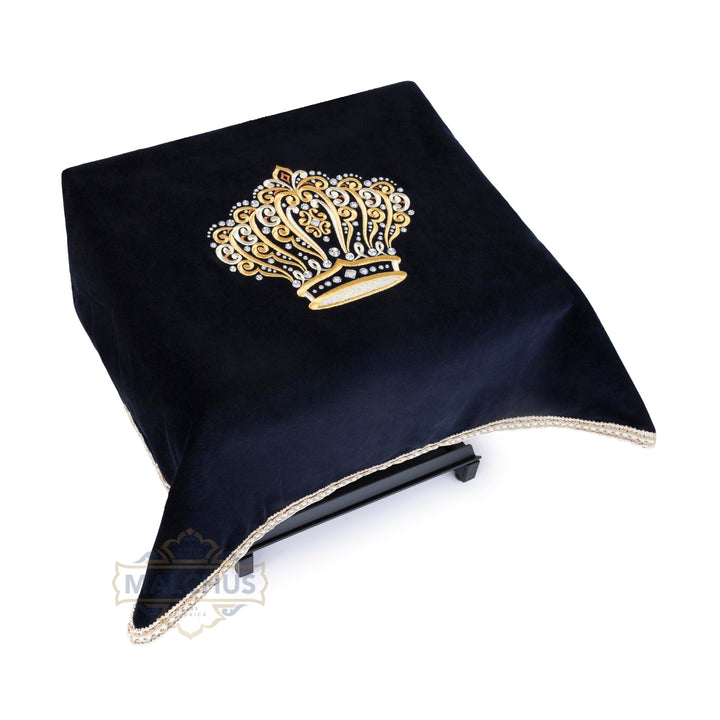 Navy velvet shtender cover with fitted corners | Judaica Square Lakewood
