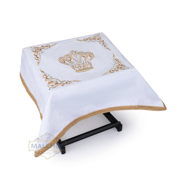 White antique velvet shtender cover | Judaica Square Lakewood
