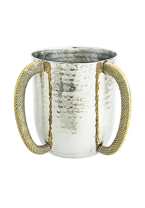 Wash Cup: Hammered With Jeweled - Handle