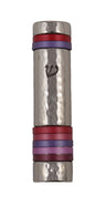 Emanuel Hammered Mezuzah Case w/ Rings--Reds (EM-MZJ3)
