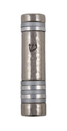 Emanuel Hammered Mezuzah Case w/ Rings--Silver (EM-MZJ4)