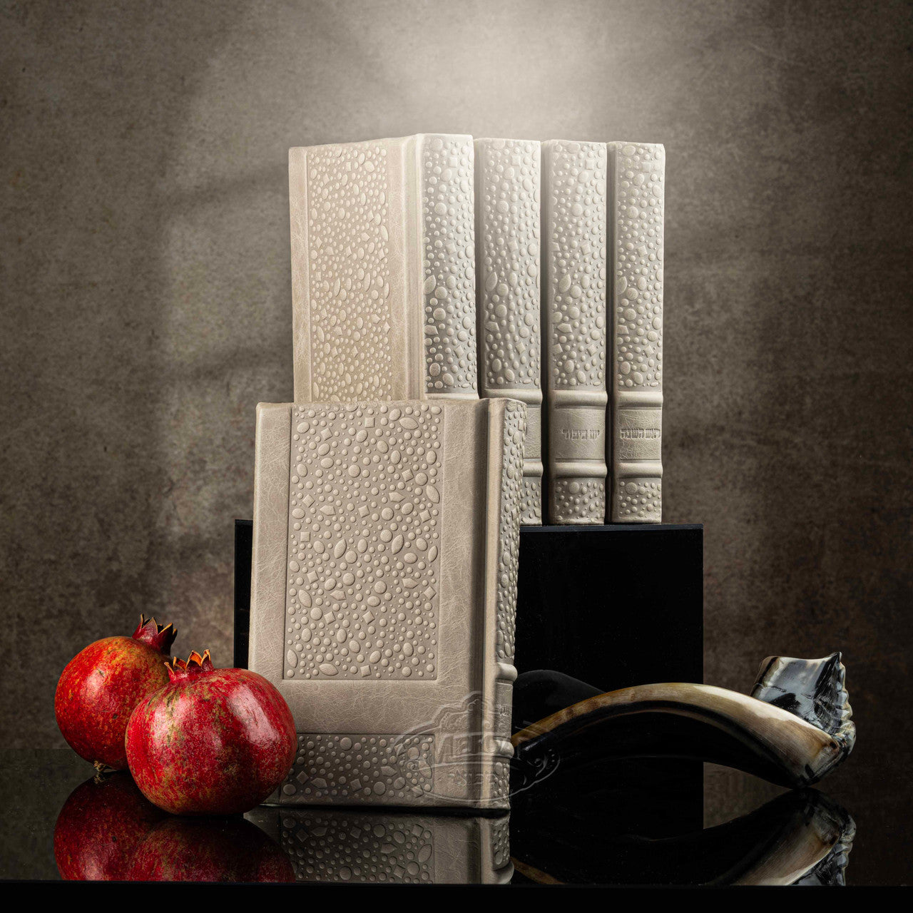 Taupe Leather Machzor - מחזור שבח: Style 1358 - Judaica Accessories