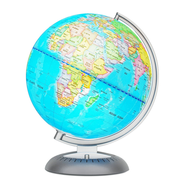 Little Experimenter Illuminated World Globe for Kids with LED Stand — product view | Judaica Square Lakewood