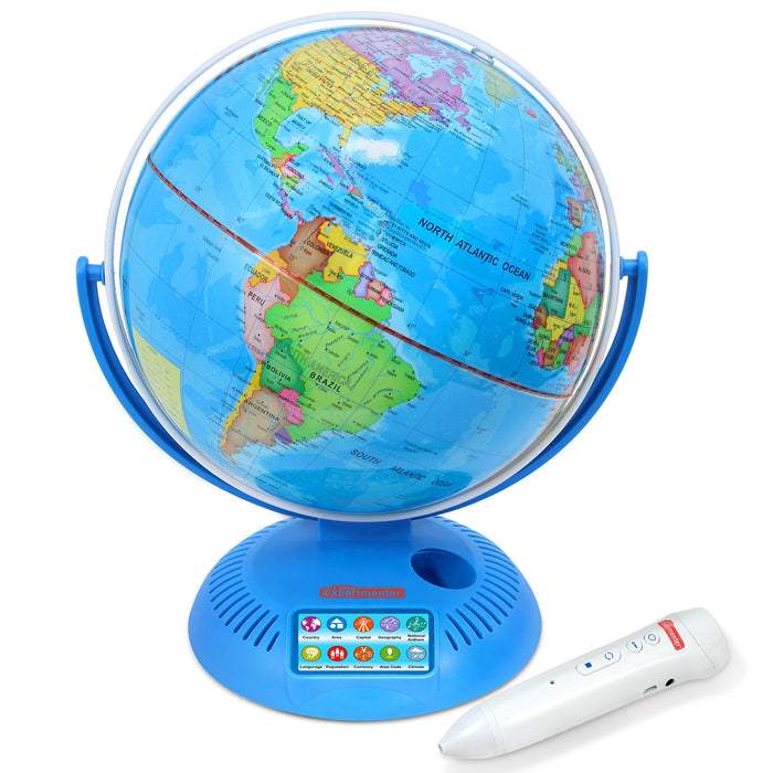 Little Experimenter Interactive Talking Globe with Smart Pen — product view | Judaica Square Lakewood