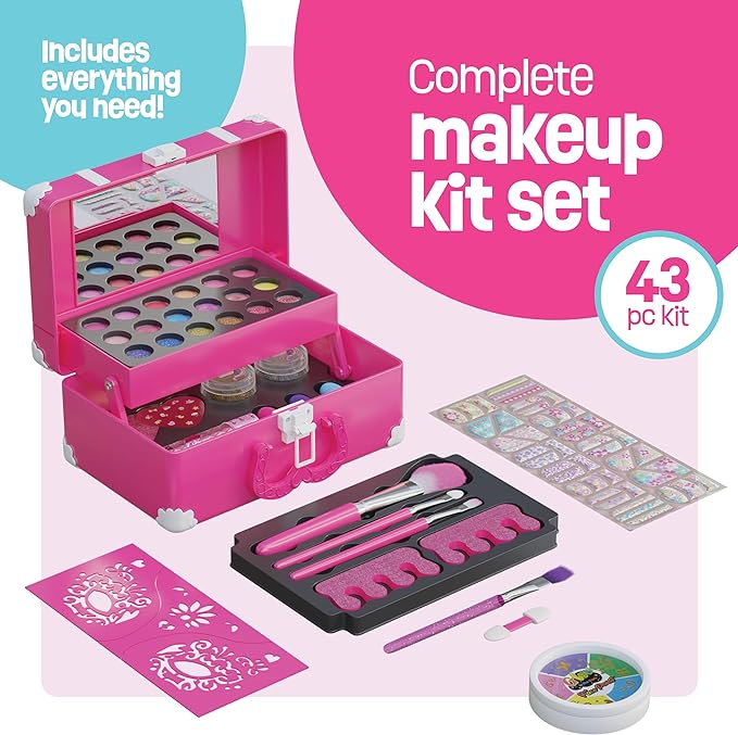 StarkGlitz Kids Makeup Kit for Girls - 43-Piece Washable Play Set — product view, view 2 | Judaica Square Lakewood