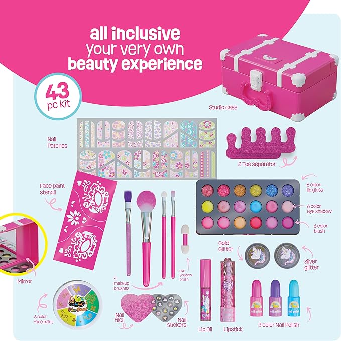 StarkGlitz Kids Makeup Kit for Girls - 43-Piece Washable Play Set — product view, view 4 | Judaica Square Lakewood