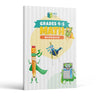 Math Workbook Grades 4-5 front cover — caped cartoon pencil, drawing compass and calculator superheroes with the MCS logo