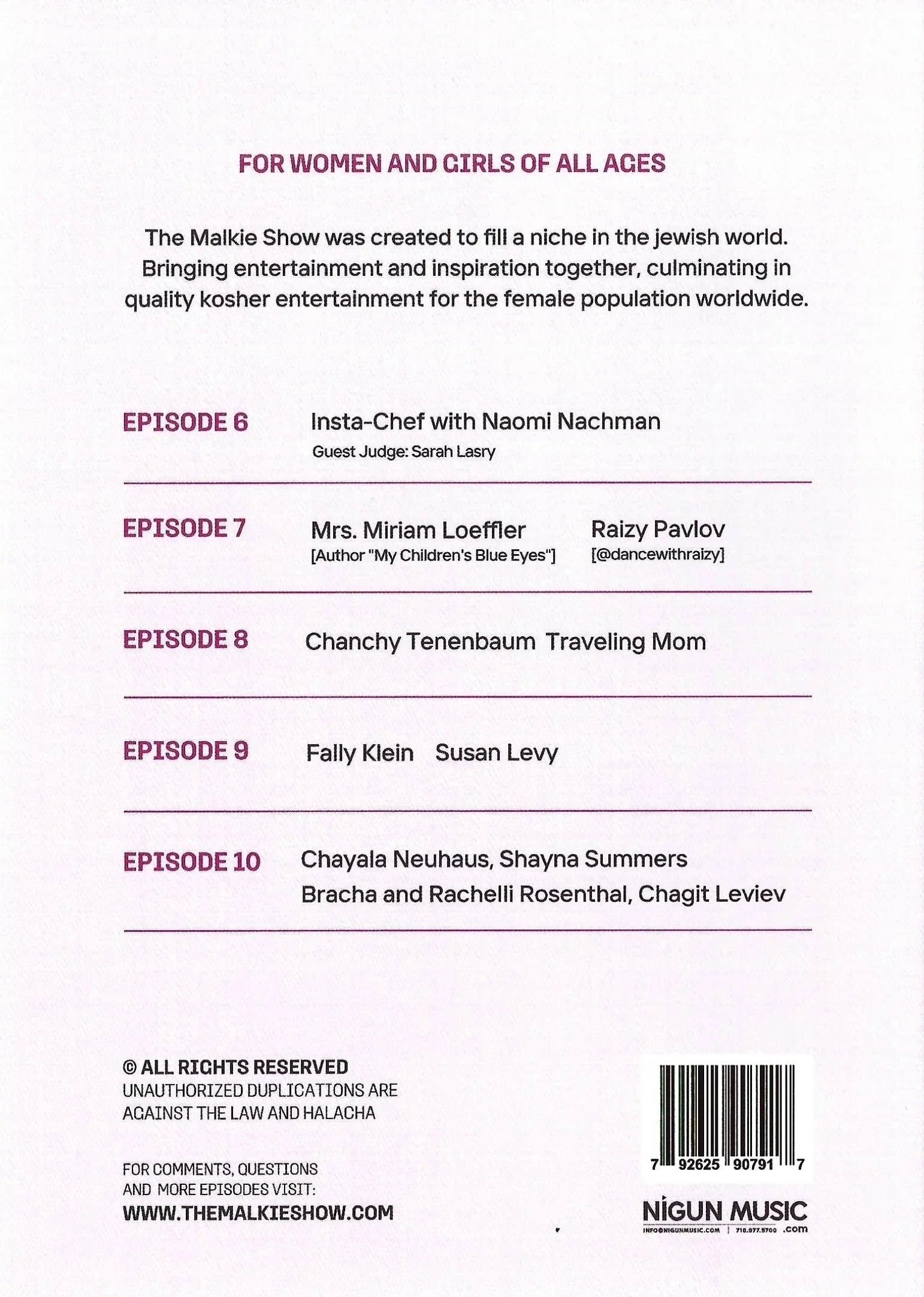 The Malkie Show Season 1 Volume 2 [For Women & Girls Only]