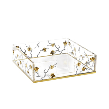Golden Branch Napkin Holder — 7" x 7" x 2"