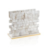 Serene Kosel Napkin Holder — Acrylic — textured lucite Kosel scene on a gold base | Judaica Square Lakewood