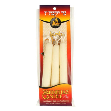 Yaknehaz Candle: Hand Dipped - Made From Pure Beeswax (3 Pack)