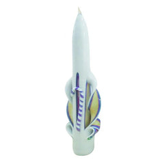 Havdalah Candle: Tapered Hand Carved