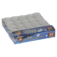 Quality Tealight Candles In Clear Cups (Pack of 50)