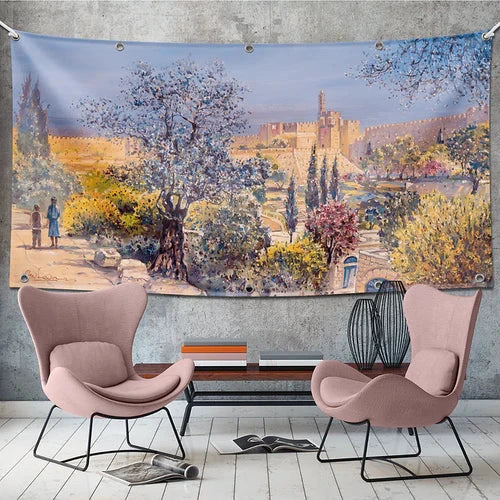 Sukkah Decoration: Jerusalem City of David Mural
