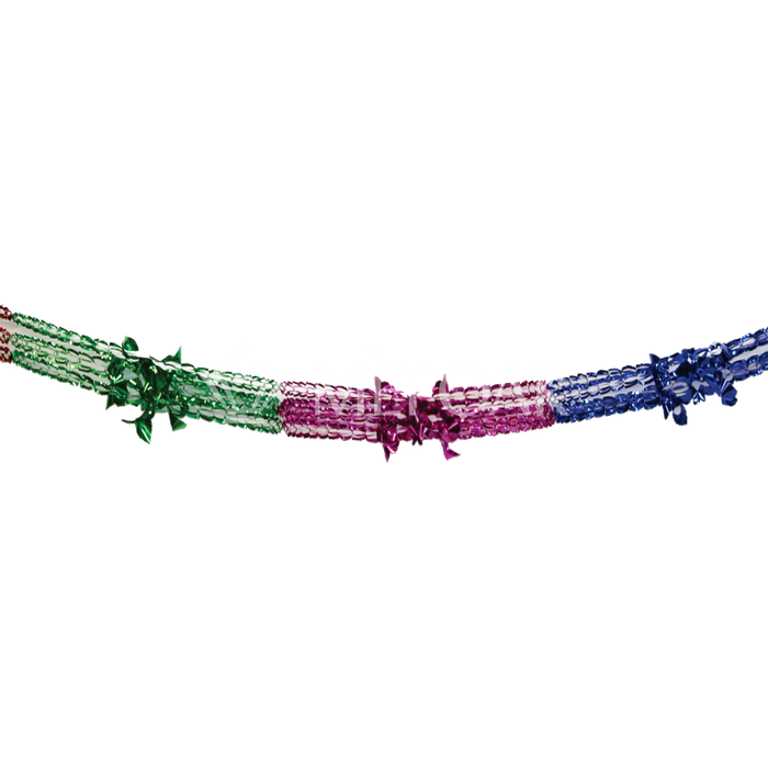 Noy Sukkah, Foil Colored Section Chain With  Balls 5 Section (Medium) - Sukkah Decorations