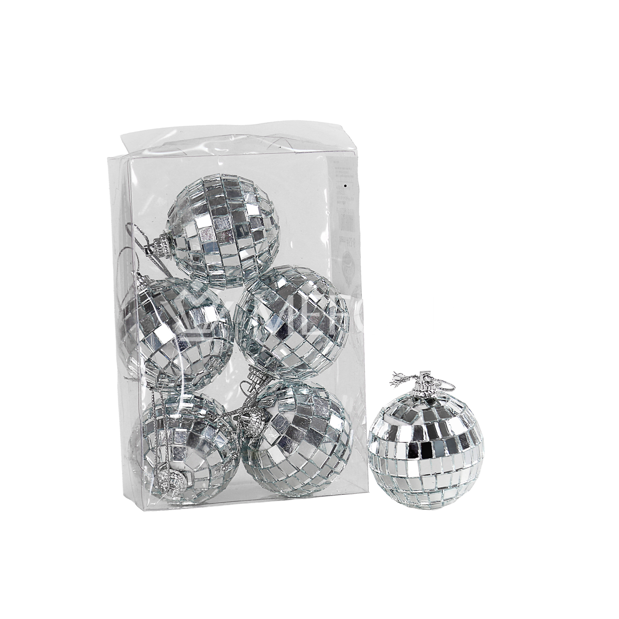 Noy Sukkah, Hanging Mirror Balls, 6 Per Pack - Sukkah Decorations