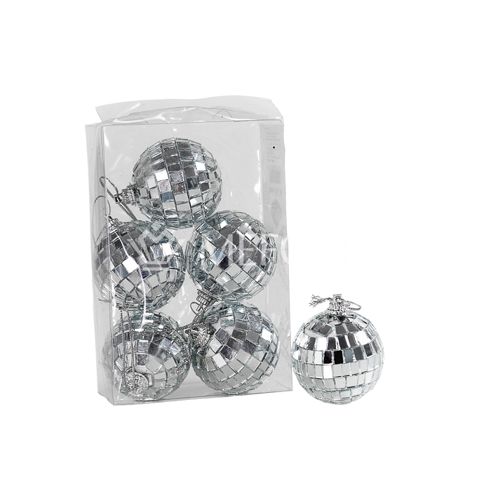 Noy Sukkah, Hanging Mirror Balls, 6 Per Pack - Sukkah Decorations