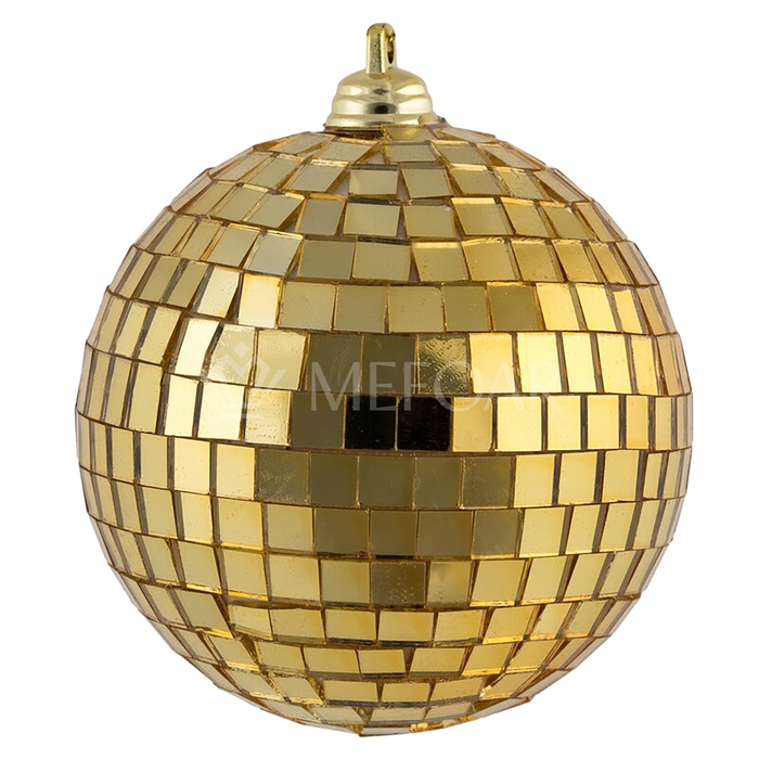 Noy Sukkah, Hanging GOLD Mirror  Ball, 1 Big Per Pack - Sukkah Decorations