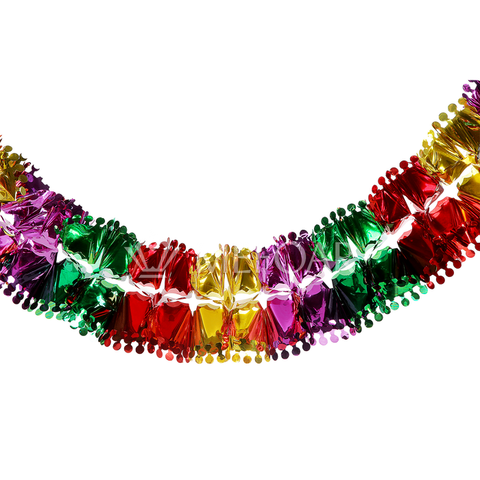 Noy Sukkah, Colorful Chain with Small Ball Finish 8.5" Diameter. - Sukkah Decorations