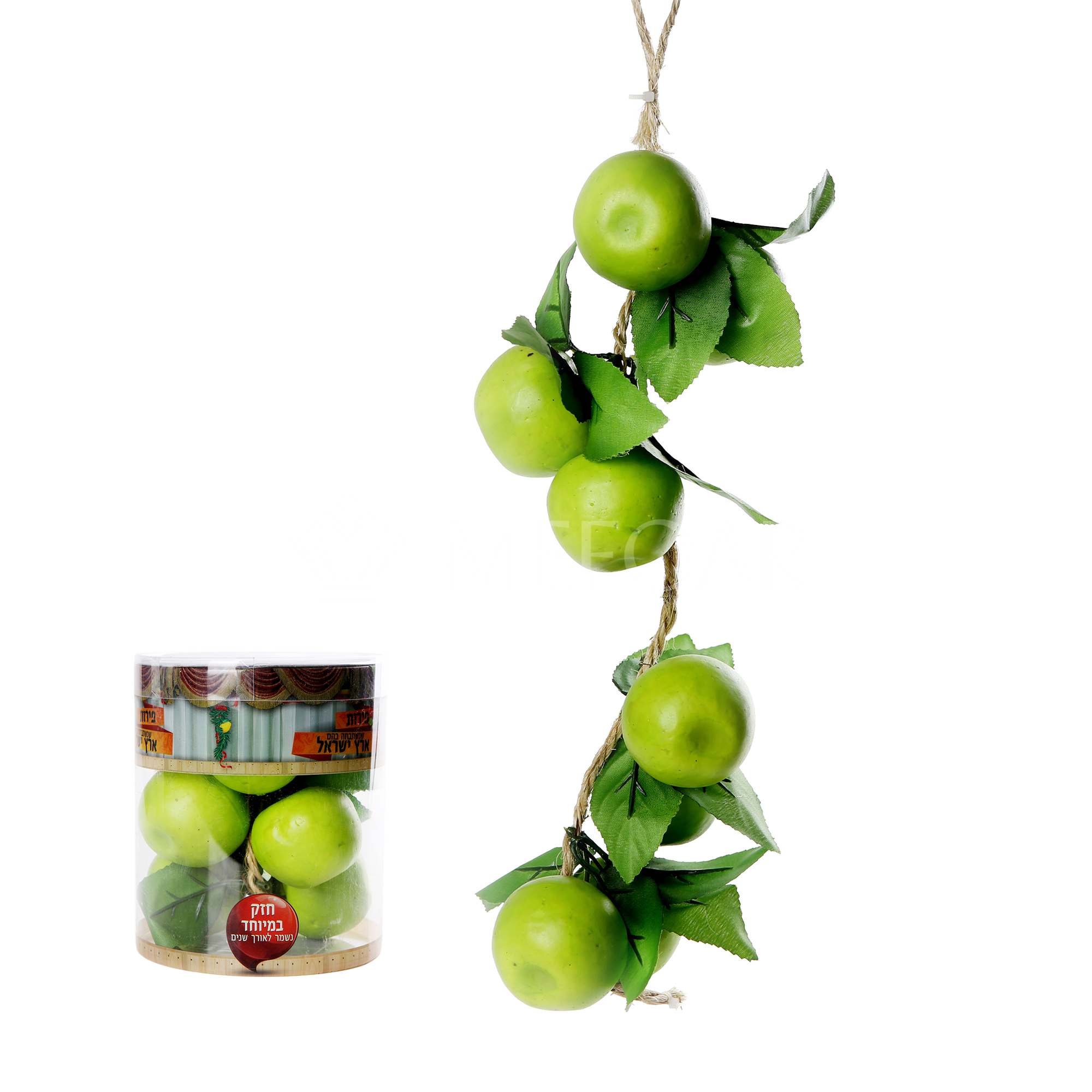 Noy Sukkah, Green Apples On a Vine - Sukkah Decorations