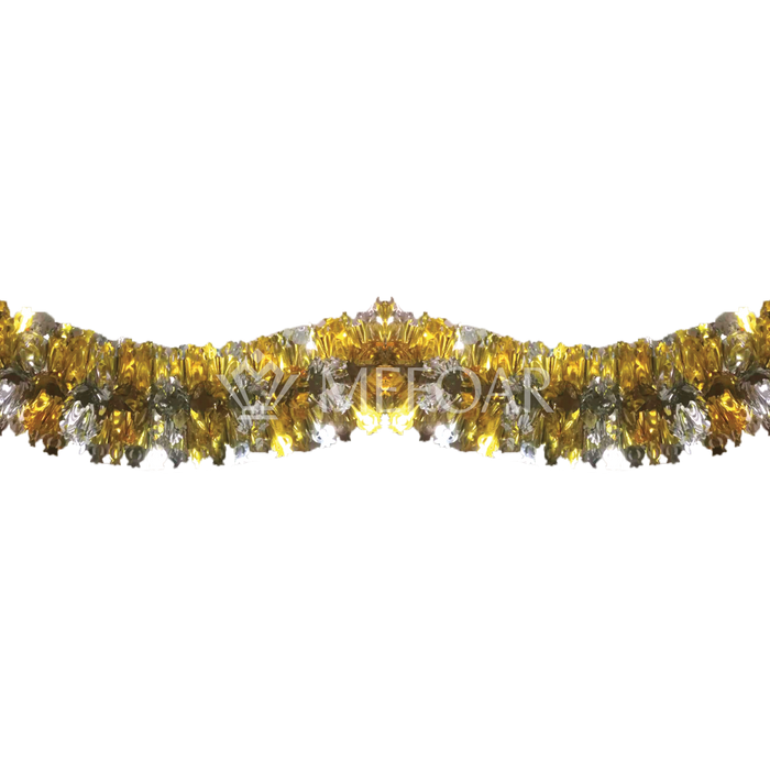 Noy Sukkah, Hanging Chain with Cut-Ends Pomegranate Design- Silver/Gold - Sukkah Decorations