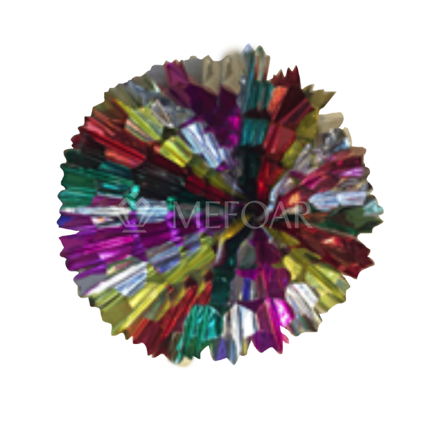 Noy Sukkah, Hanging Foil Colored Scalloped Ball - Sukkah Decorations