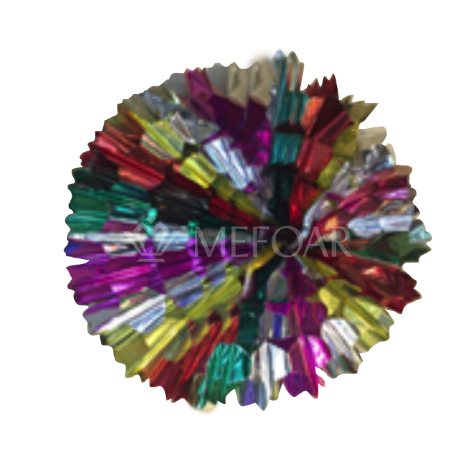 Noy Sukkah,  Hanging Foil Colored Scalloped Ball - Sukkah Decorations