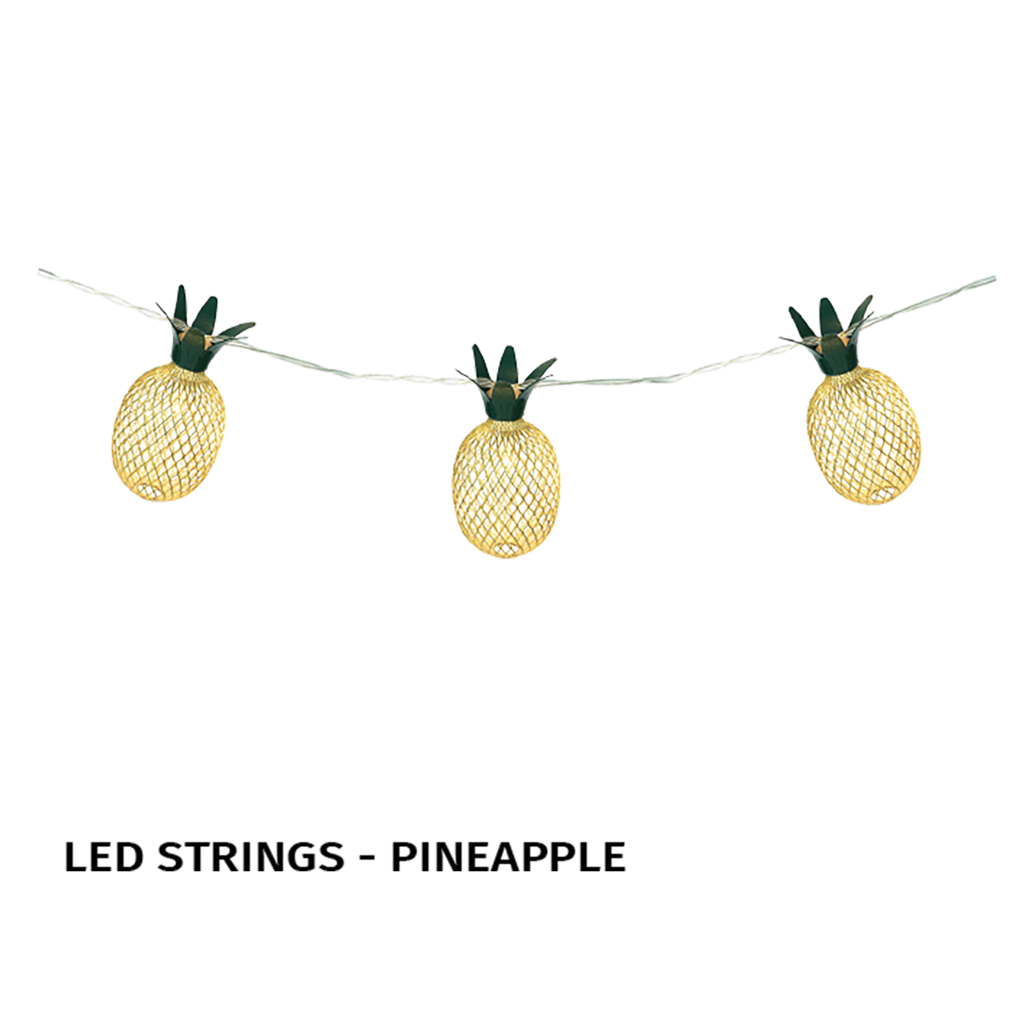 Noy Sukkah, LED Chain Gold Pineapple - Sukkah Decorations