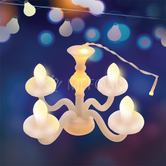 Noy Sukkah, LED 4 Candle Lights Chandelier - Sukkah Decorations