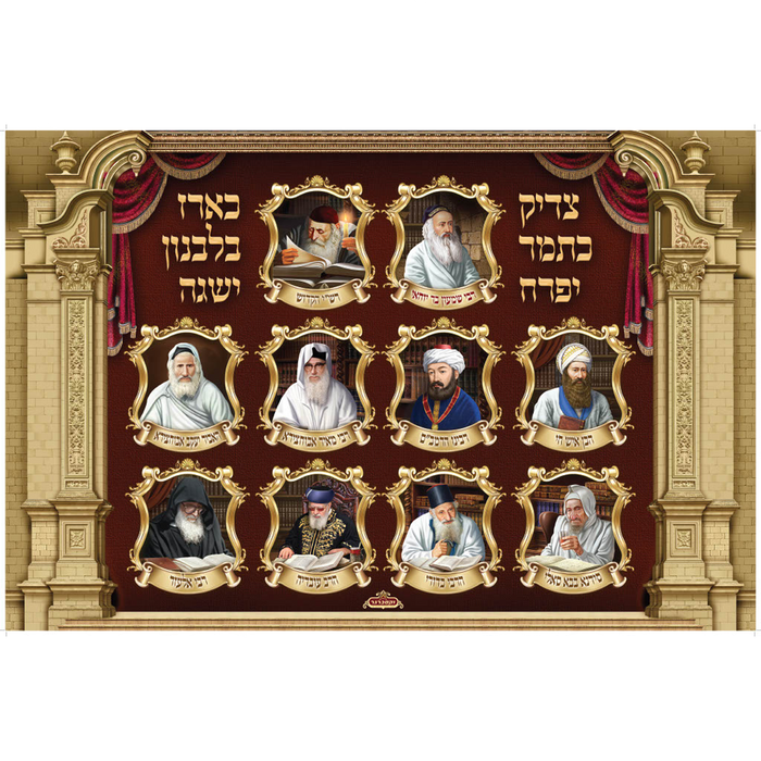 Sukkah backdrop- Printed on Water Resistant Fabric  -  Rabbonim   (3" x 5") - Judaica Posters & Murals
