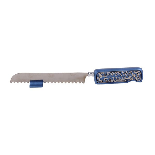 Anodized Aluminum Knife with Metal Cutout - Blue