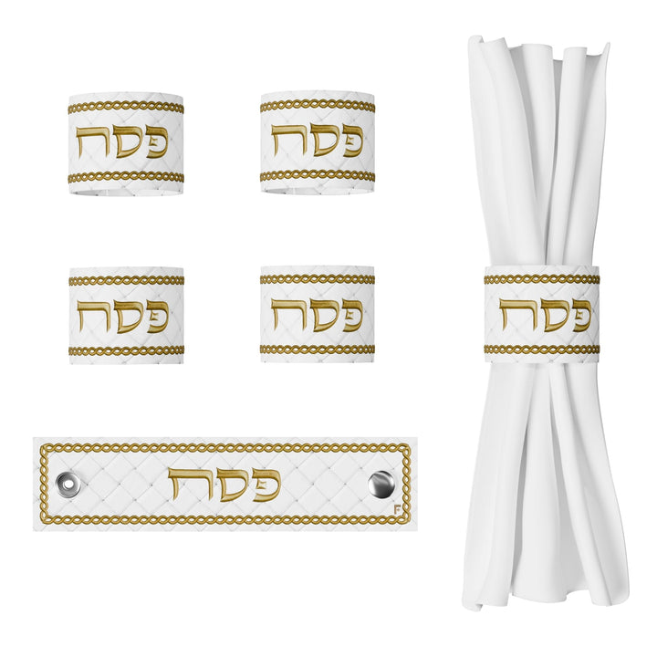 Woven Leather Pesach Napkin Rings — Leatherite