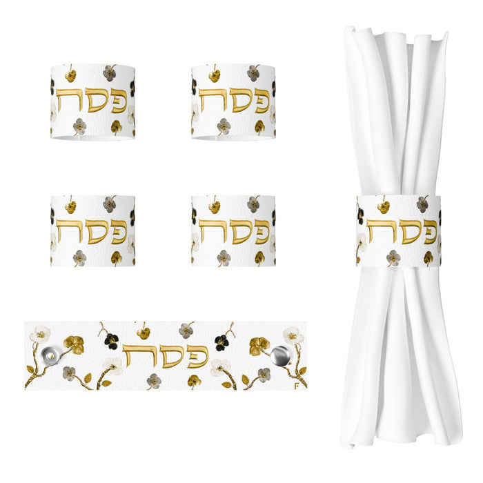 Ornate Garden Pesach Napkin Rings | Judaica Square Lakewood