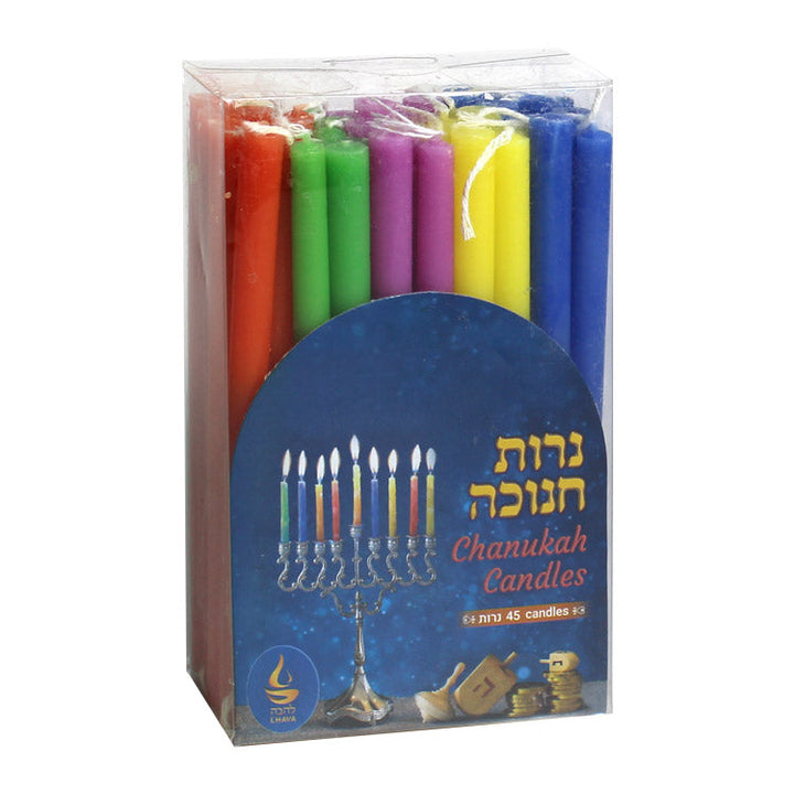 Chanukah Candles: 45 Multicolor Wax Candles by Paskesz