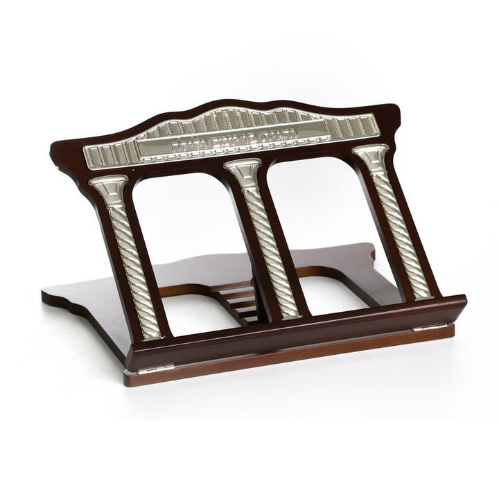 Table Top Shtender Wood and Silver Plated