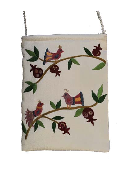 White Birds Embroidered Bag