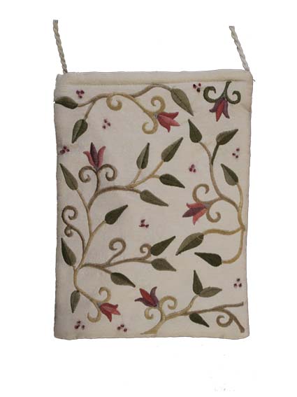 White Flowers Embroidered Bag (EM-PB3W)