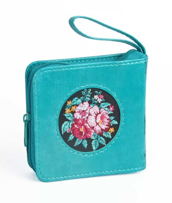Mini Zipper Siddur Eis Ratzon with Embroidery - Turquoise