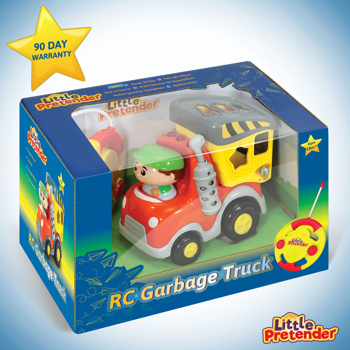Little Pretender My First RC Garbage Truck - Toddler Remote Control Toy — my-first lights, view 4 | Judaica Square Lakewood