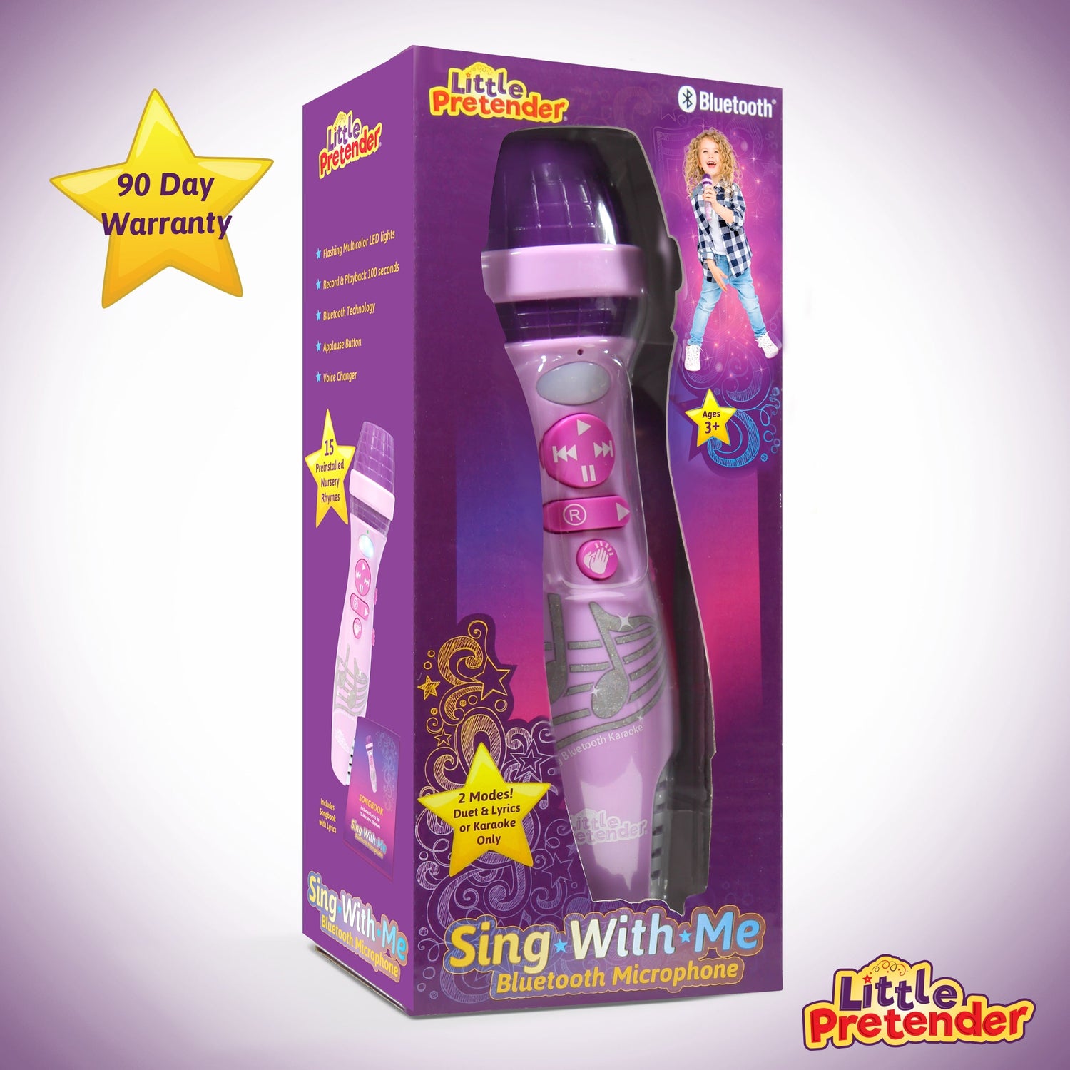Little Pretender Kids Bluetooth Karaoke Microphone - 15 Nursery Rhymes — sing-along toy, view 6 | Judaica Square Lakewood